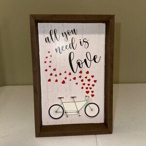 Reversible Valentines Day Decoration ALL YOU NEED IS LOVE-HAPPINESS IS HOMEMADE